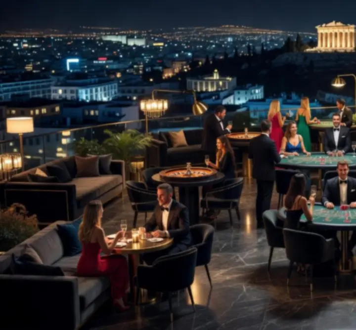 Premium casino-style event σε rooftop με θέα την Αθήνα
