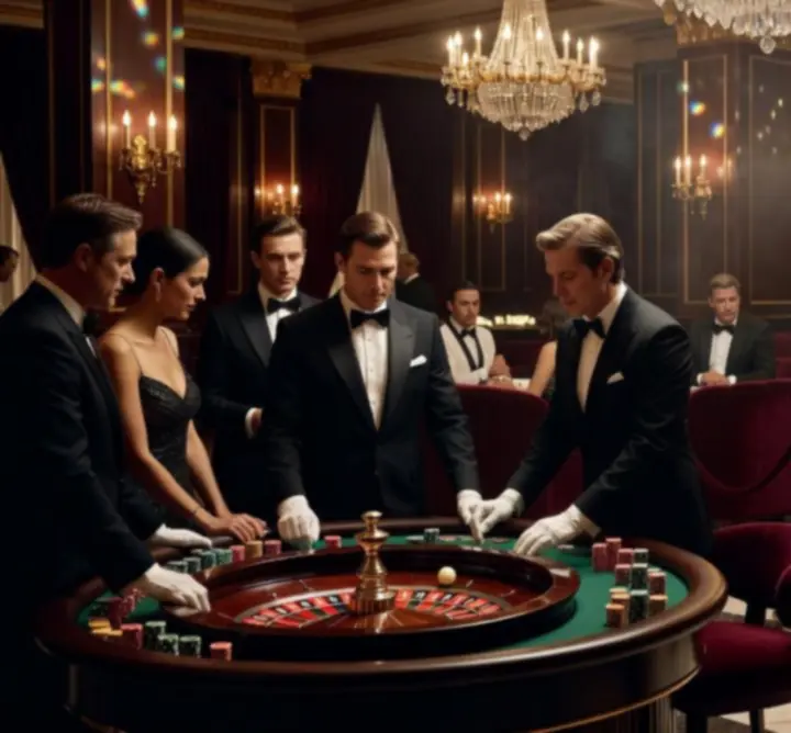 Στήσιμο πολυτελούς Casino Royale βραδιάς με ρουλέτα και blackjack