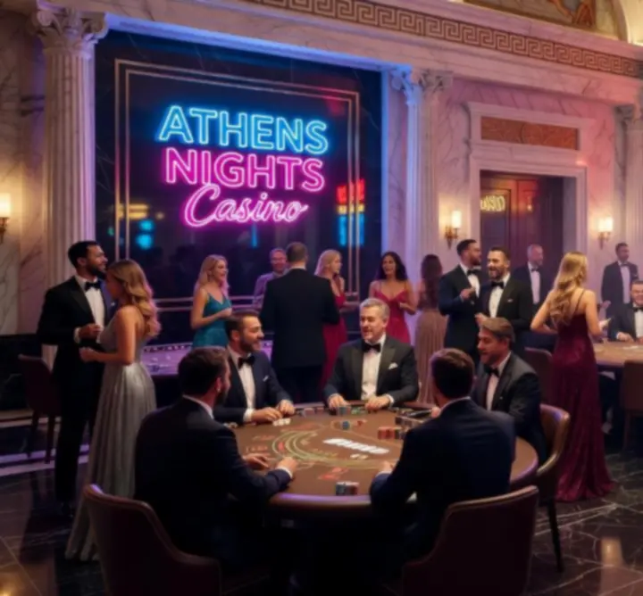 Las Vegas θεματικό casino event με φωτισμό και τραπέζια παιχνιδιών