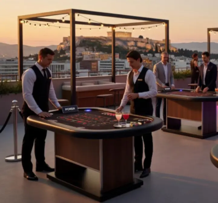 Mobile casino setup σε βίλα ή rooftop στην Αθήνα