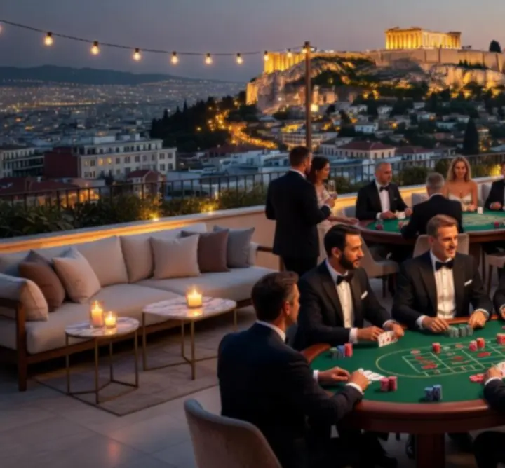 Mobile casino event σε βίλα με θέα την Αθήνα