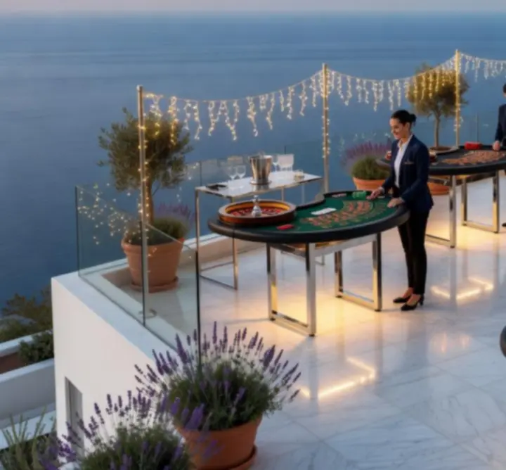 Στήσιμο mobile casino event σε πολυτελή βίλα