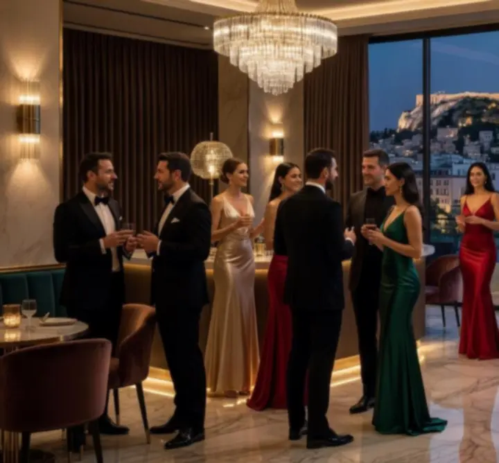 Λαμπερό ιδιωτικό πάρτι με casino-style φωτισμούς στην Αθήνα