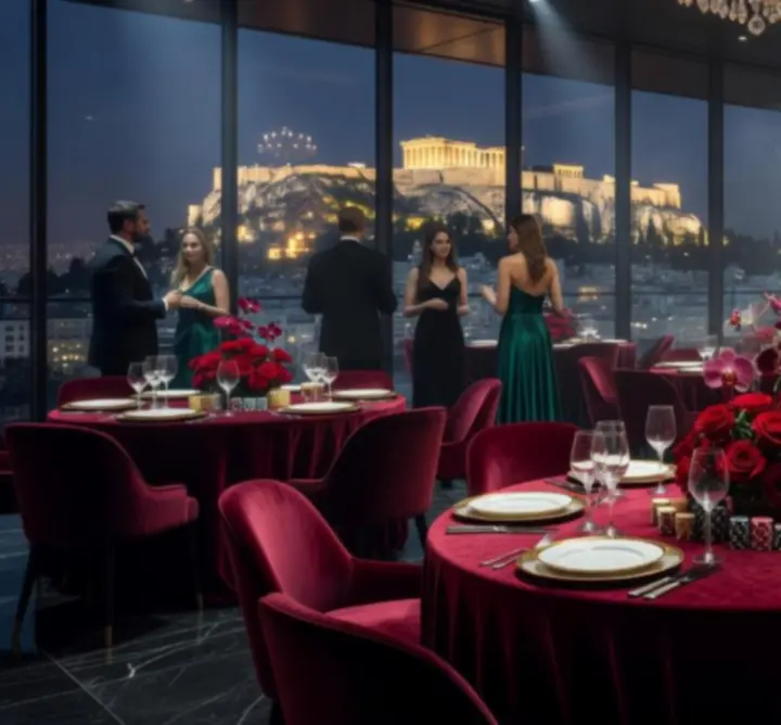 Premium παρουσίαση νυχτερινού event στην Αθήνα με casino αισθητική